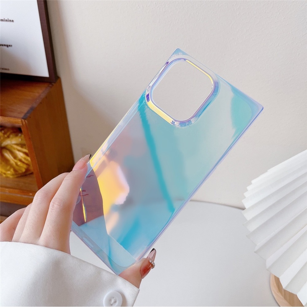 Square iPhone 13 Pro Clear Iridescent Mirror Case